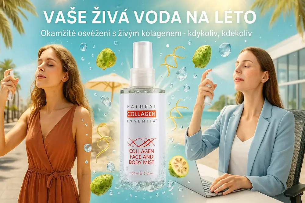 SPREJ na OBLIČEJ a TĚLO s živým kolagenem a kyselinou hyaluronovou Inventia 150 ml nazývaný Živá voda