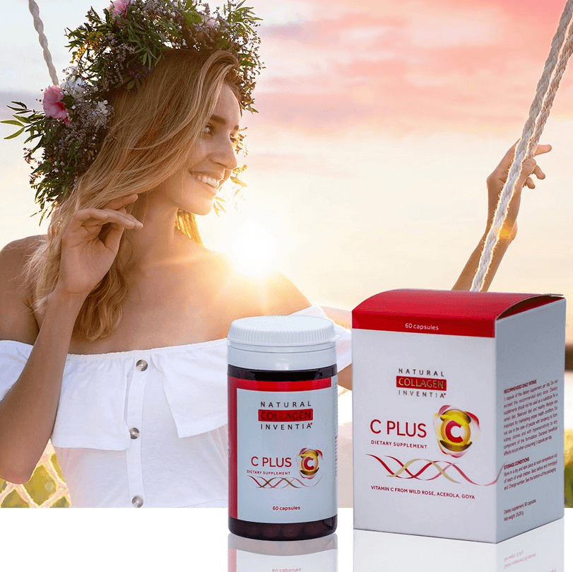 VITAMIN C PLUS přírodní levotočivý Inventia 60 kapslí (šípková růže, Goji - Kustovnice, Momordika)