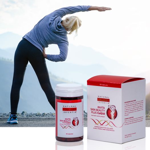ŽIVÝ KOLAGEN na PLEŤ s koenzymem Q10 pro buněčnou obnovu a regeneraci Invita Skin Beauty plus CoQ10 60 kapslí