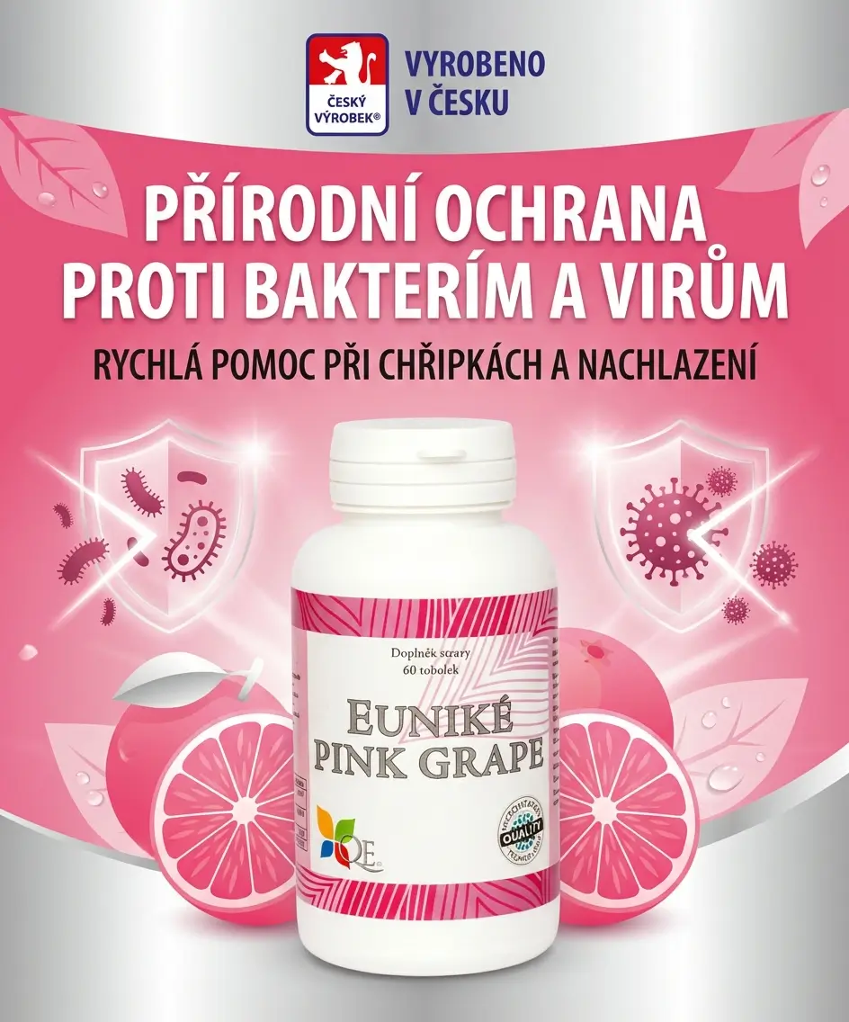 EUNIKÉ PINK GRAPE - přírodní zabiják 800 druhů virů a bakterií