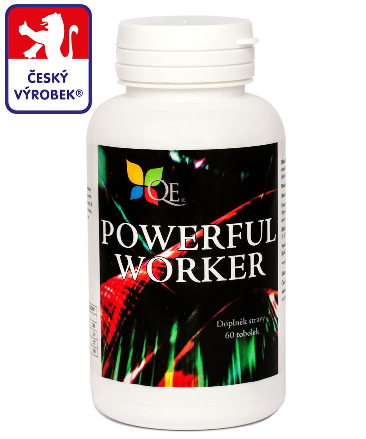 POWERFUL WORKER - biologicky aktivní kolostrum s IgG 40, kyselina listová, B1, B2, B6 od českého výrobce - 60 tobolek