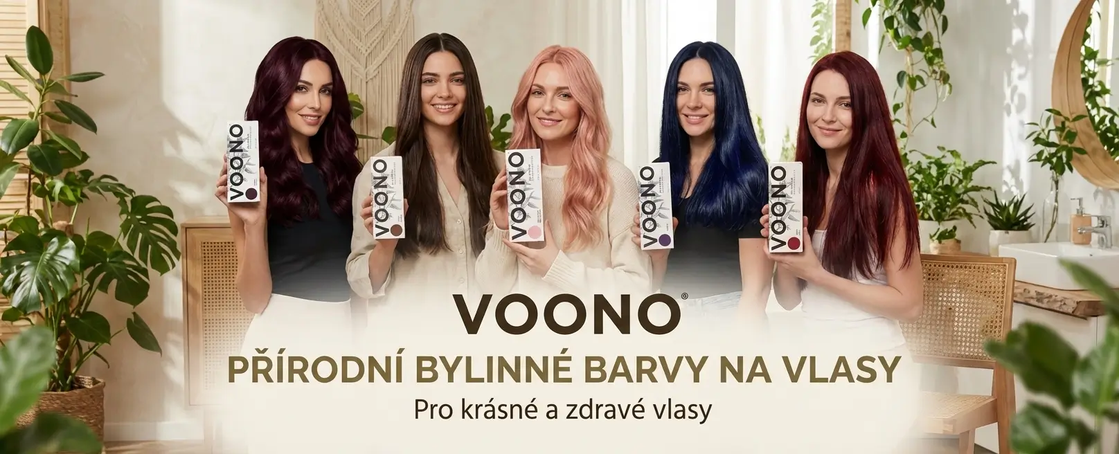 Přírodní bylinné barvy na vlasy Voono