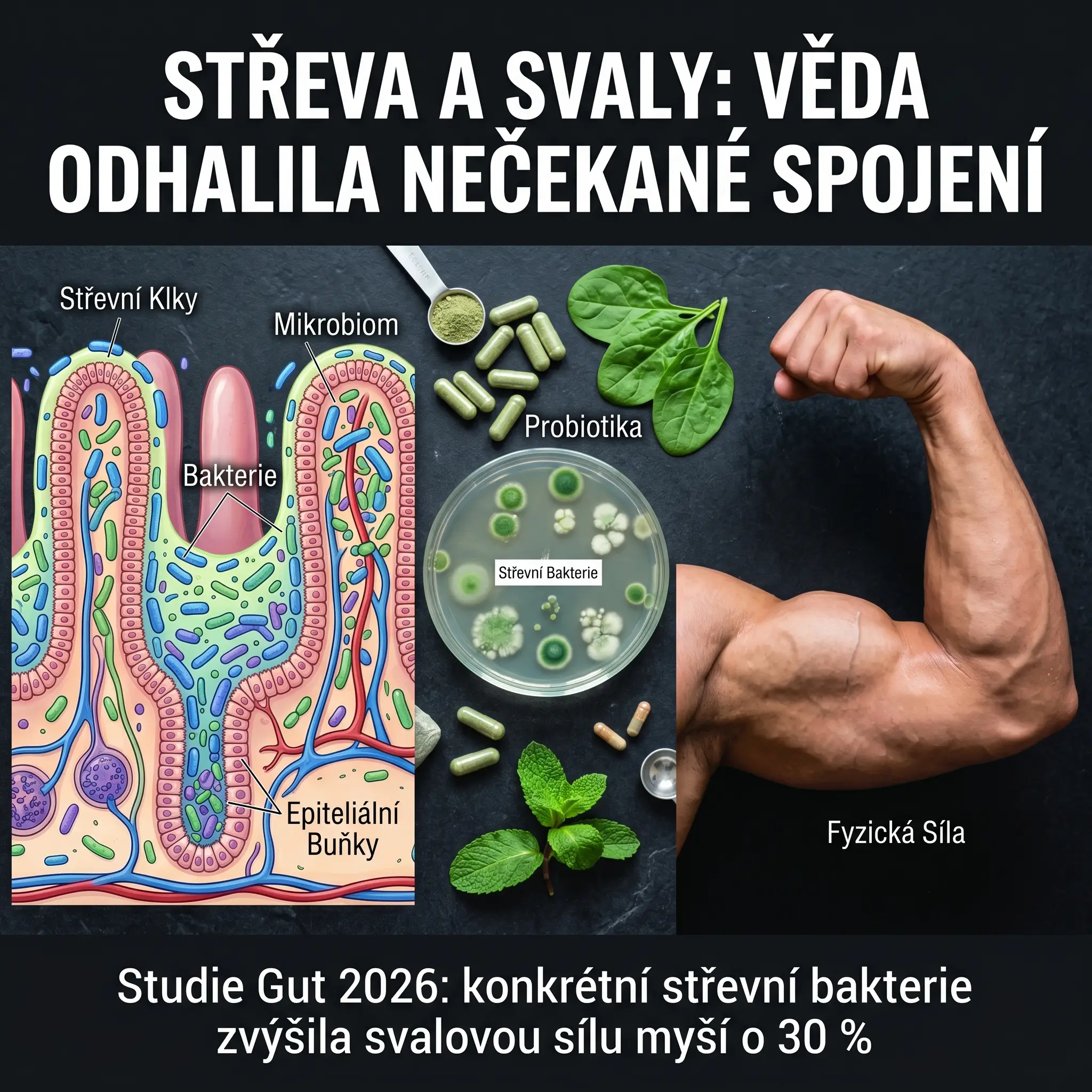 Střevní bakterie a svalová síla: Věda objevila překvapivé spojení