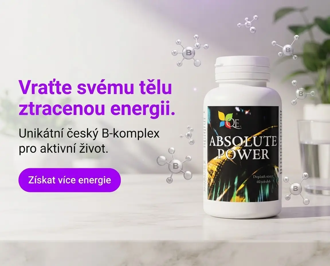 Český doplněk stravy Absolute Power s vitaminy B - zdravá dávka energie a dobré nálady