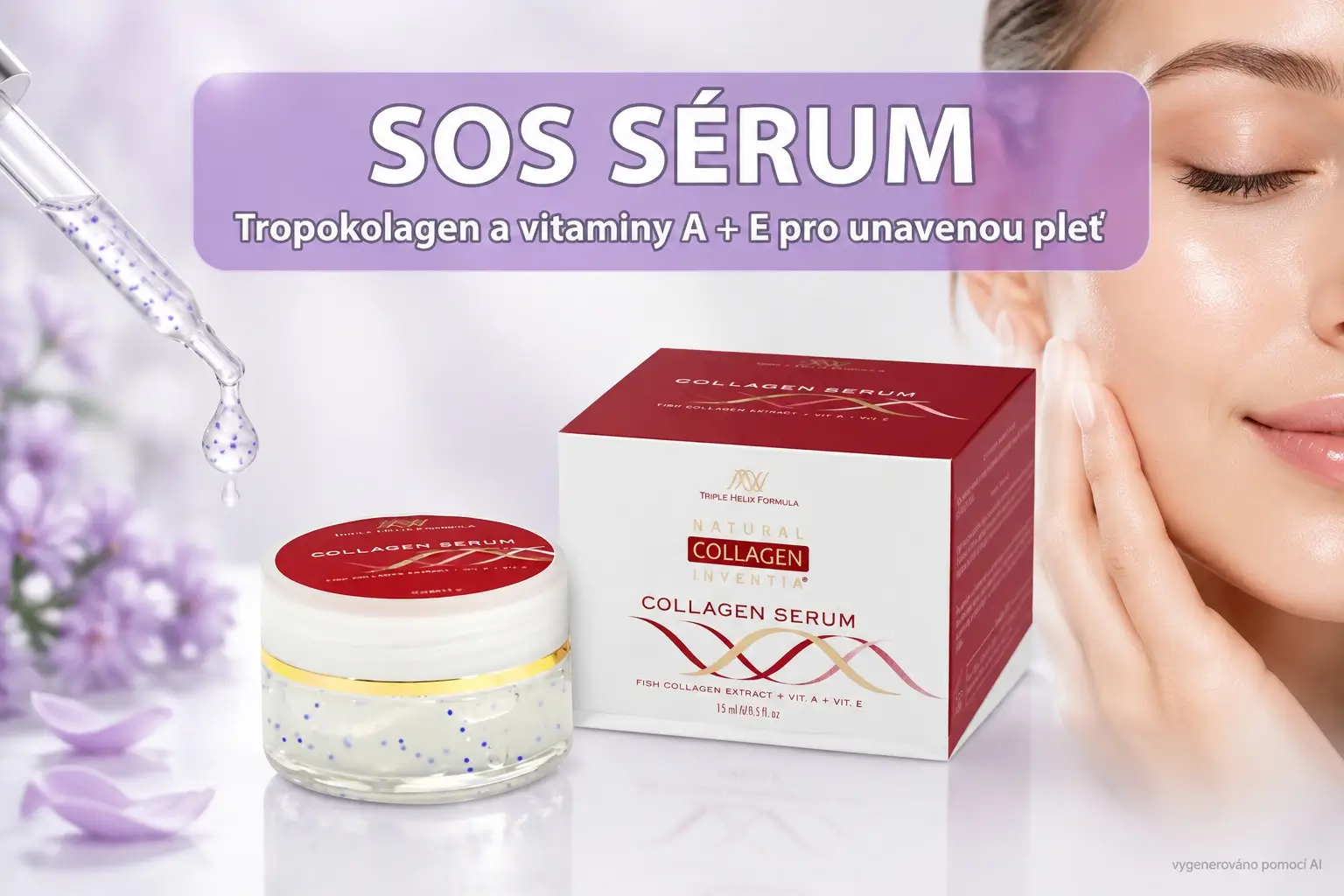 SOS sérum s tropokolagenem a vitaminy A a E v mikrokapslích pro unavenou pleť po létě