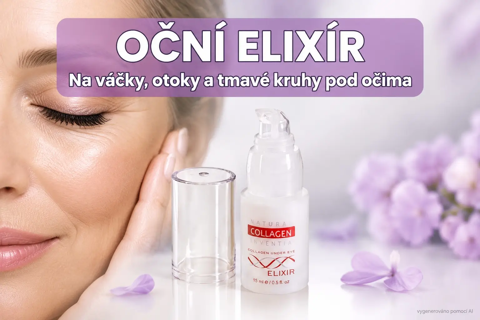 Oční elixír s tropokolagenem Inventia na tmavé kruhy, váčky a otoky pod očima