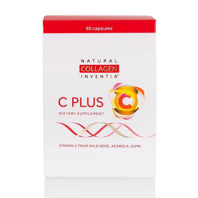 VITAMIN C PLUS přírodní levotočivý Inventia 60 kapslí (šípková růže, Goji - Kustovnice, Momordika)