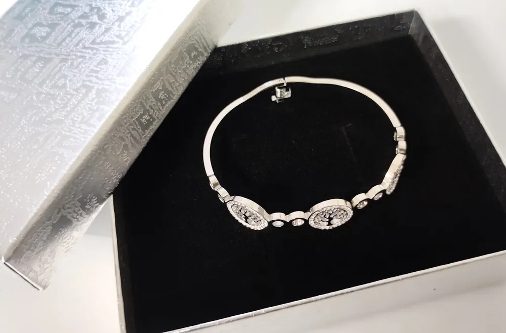 Náramek z chirurgické oceli STROM ŽIVOTA N18 s krystaly + krabička