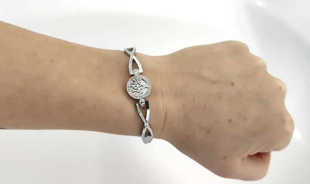 Náramek z chirurgické oceli STROM ŽIVOTA N19 s krystaly + krabička