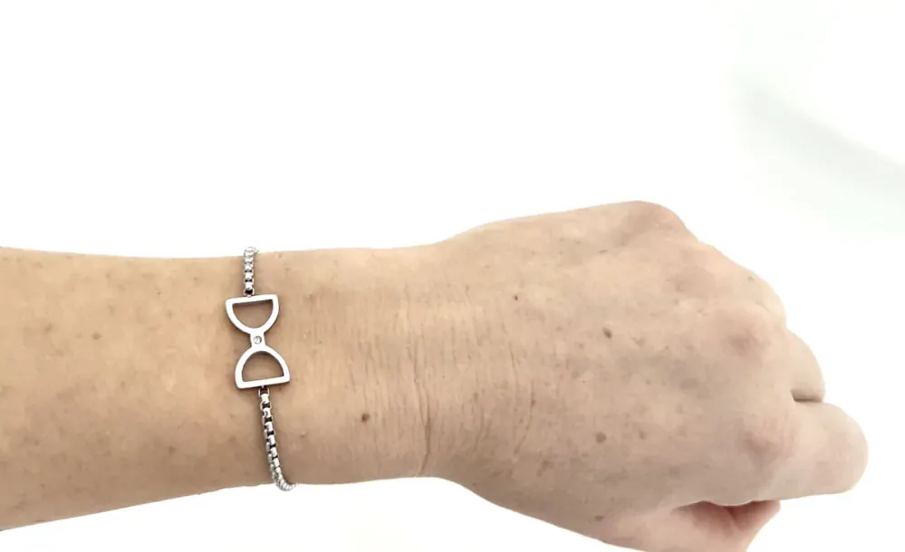 Náramek z chirurgické oceli CLOCK N27 stahovací + krabička