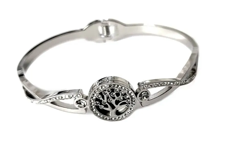 Náramek z chirurgické oceli STROM ŽIVOTA N19 s krystaly + krabička