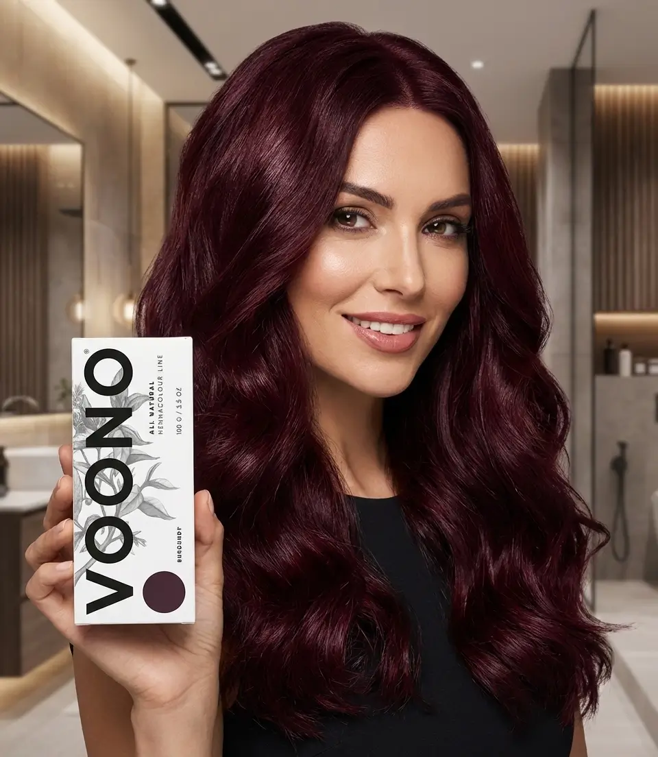 BARVA NA VLASY přírodní henna BURGUNDY Voono - bordó, tmavě červená | 100 g