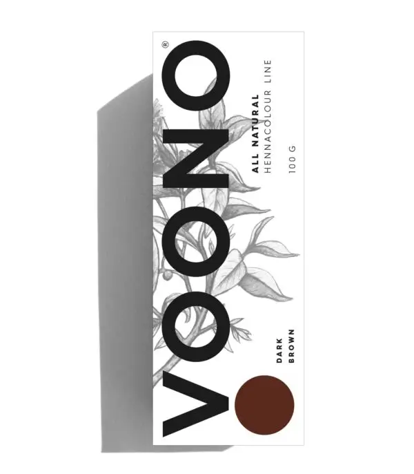 BARVA NA VLASY přírodní henna DARK BROWN Voono - tmavě hnědá, kávová | 100 g