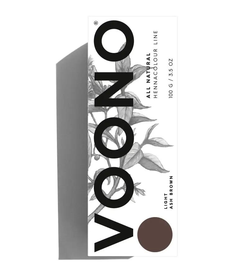 BARVA NA VLASY přírodní henna LIGHT ASH BROWN Voono - chladná světle hnědá | 100 g 