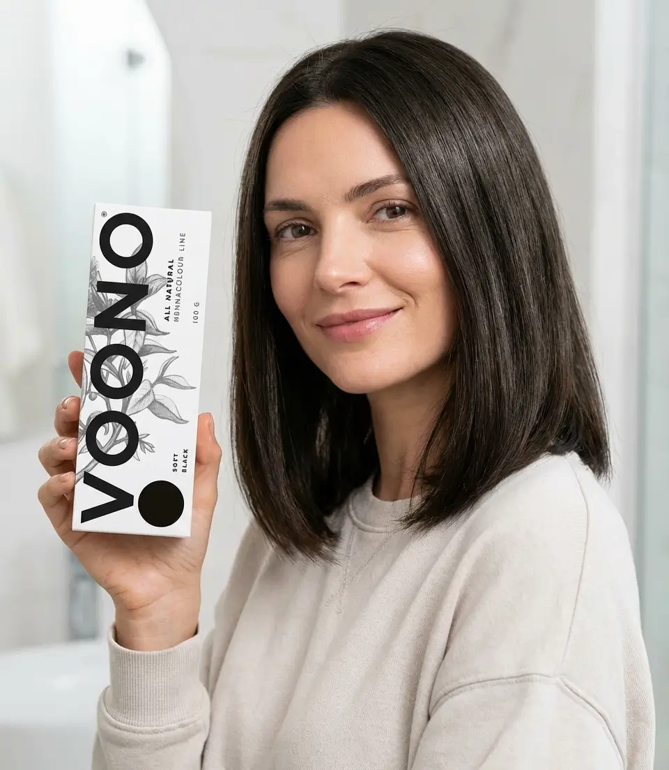 BARVA NA VLASY přírodní henna SOFT BLACK Voono - přirozená popelavě černá | 100 g