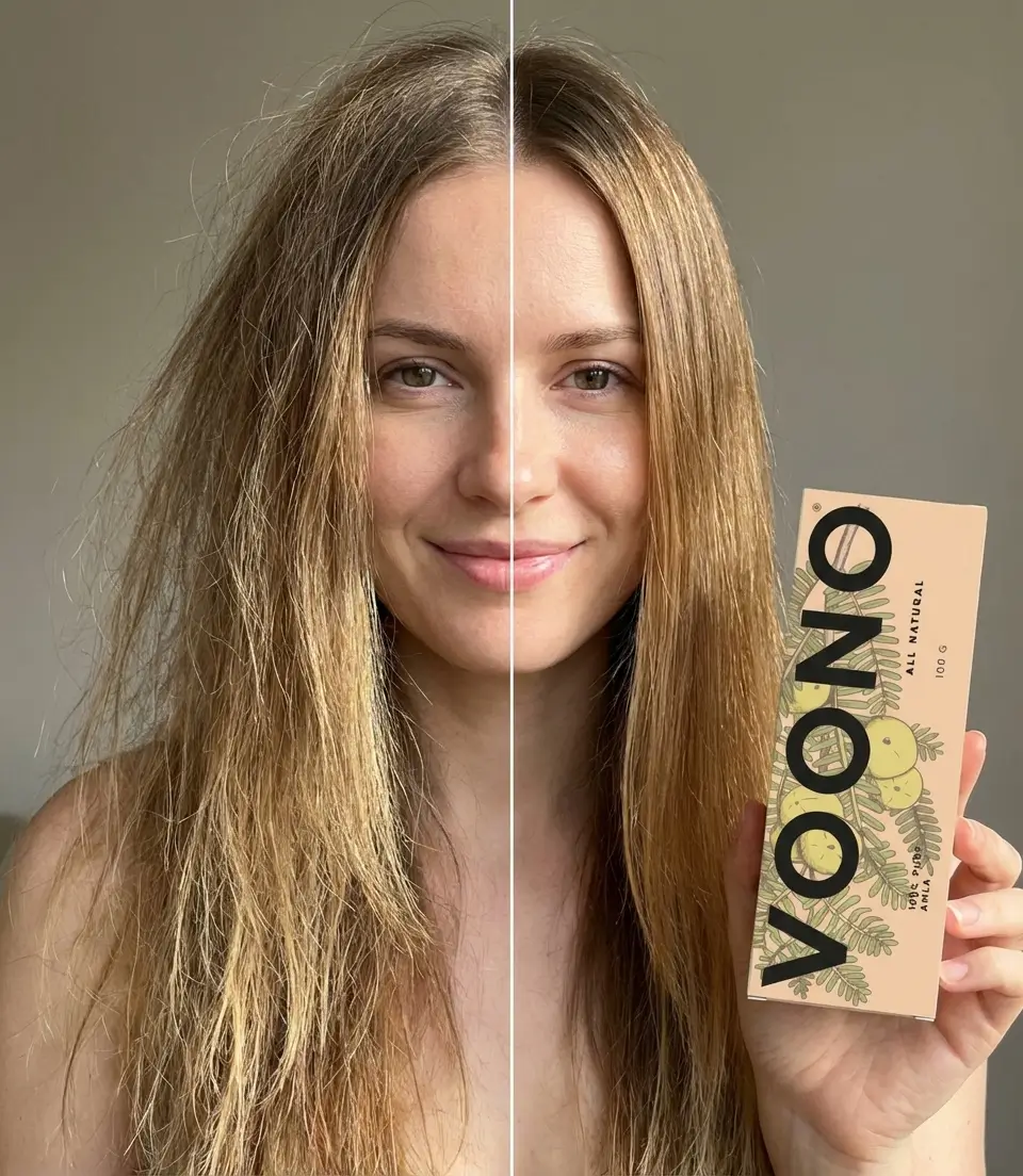 MASKA NA VLASY přírodní AMLA Voono - pro objem, lesk a přirozené ztmavení vlasů | 100 g