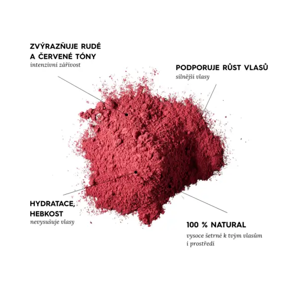 BARVA NA VLASY přírodní henna IBIŠEK Voono - intenzivní červený pigment pro zářivé odstíny vlasů | 100 g