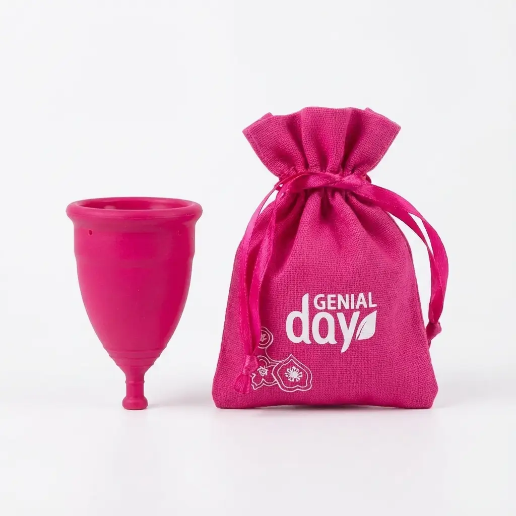 MENSTRUAČNÍ KALÍŠEK Genial Day z hypoalergenního termoplastického elastomeru lékařské kvality - SMALL | MEDIUM | LARGE