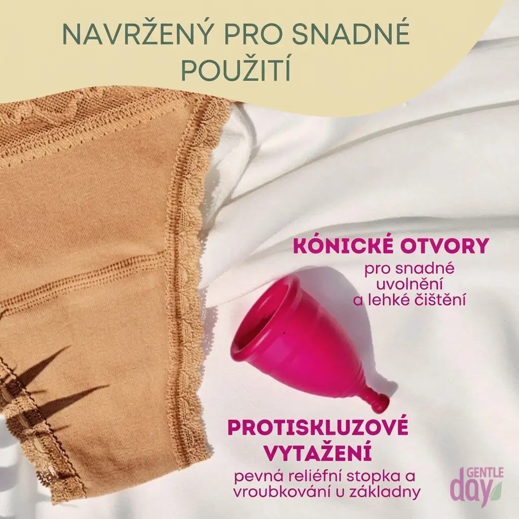 MENSTRUAČNÍ KALÍŠEK Genial Day z hypoalergenního termoplastického elastomeru lékařské kvality - LARGE (L)