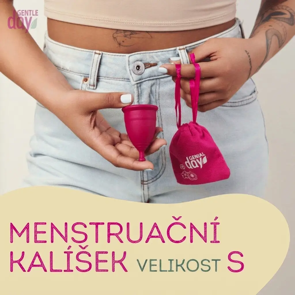 MENSTRUAČNÍ KALÍŠEK Genial Day z hypoalergenního termoplastického elastomeru lékařské kvality - SMALL (S)