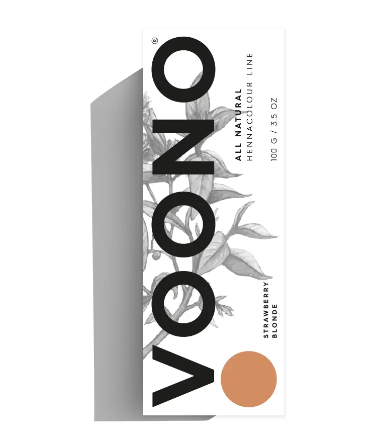 BARVA NA VLASY přírodní henna STRAWBERRY BLONDE Voono - jahodová blond pro blondýnky a zrzky | 100 g