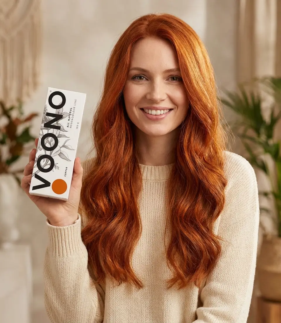 BARVA NA VLASY přírodní henna COPPER Voono - zářivá měděná | 100 g