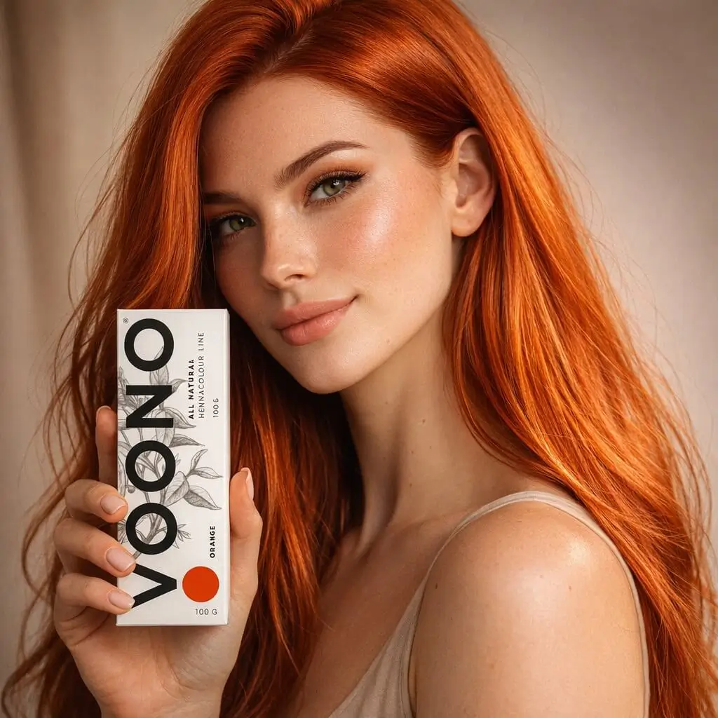 BARVA NA VLASY přírodní henna ORANGE Voono - zářivě oranžová | 100 g
