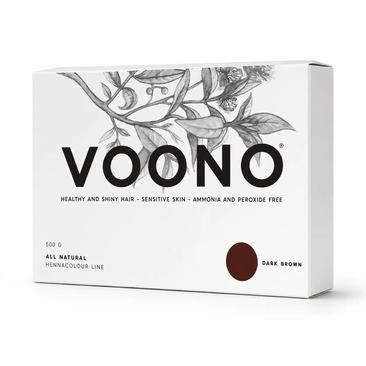 BARVA NA VLASY přírodní henna DARK BROWN Voono - tmavě hnědá, kávová | 500 g