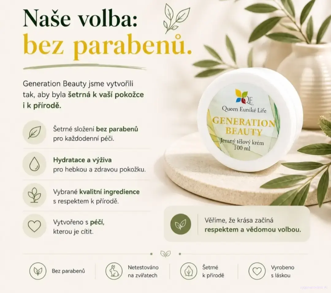 KRÉM zpevňující s vyšším obsahem koenzymu Q10 od českého výrobce Queen Euniké Generation Beauty 4 x 100 ml
