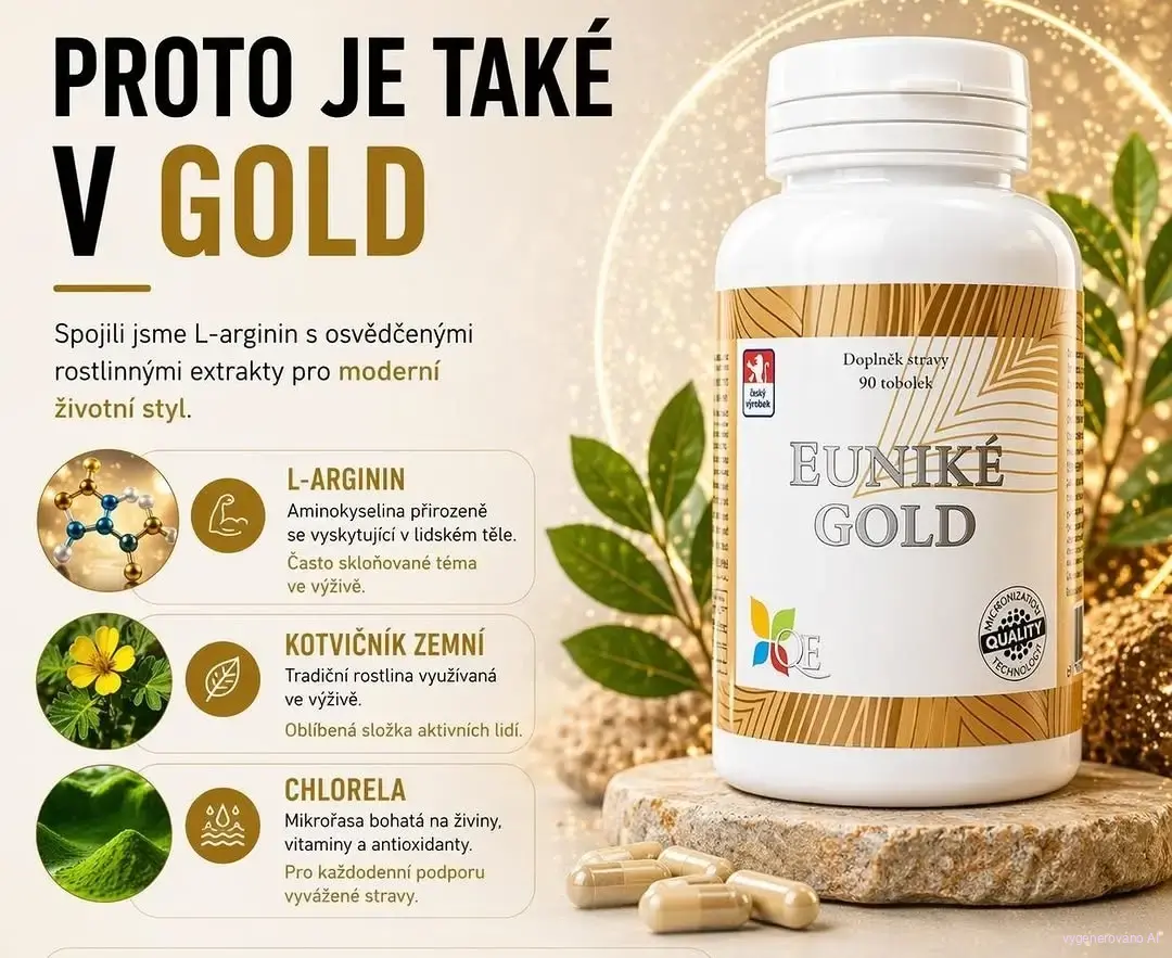 EUNIKÉ GOLD pro ženy i muže - dezintegrovaná chlorella + kotvičník zemní + L-arginin