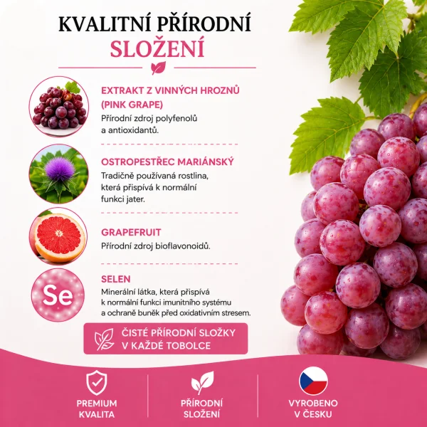 EUNIKÉ PINK GRAPE - přírodní zabiják 800 druhů virů a bakterií 5 x 60 tobolek