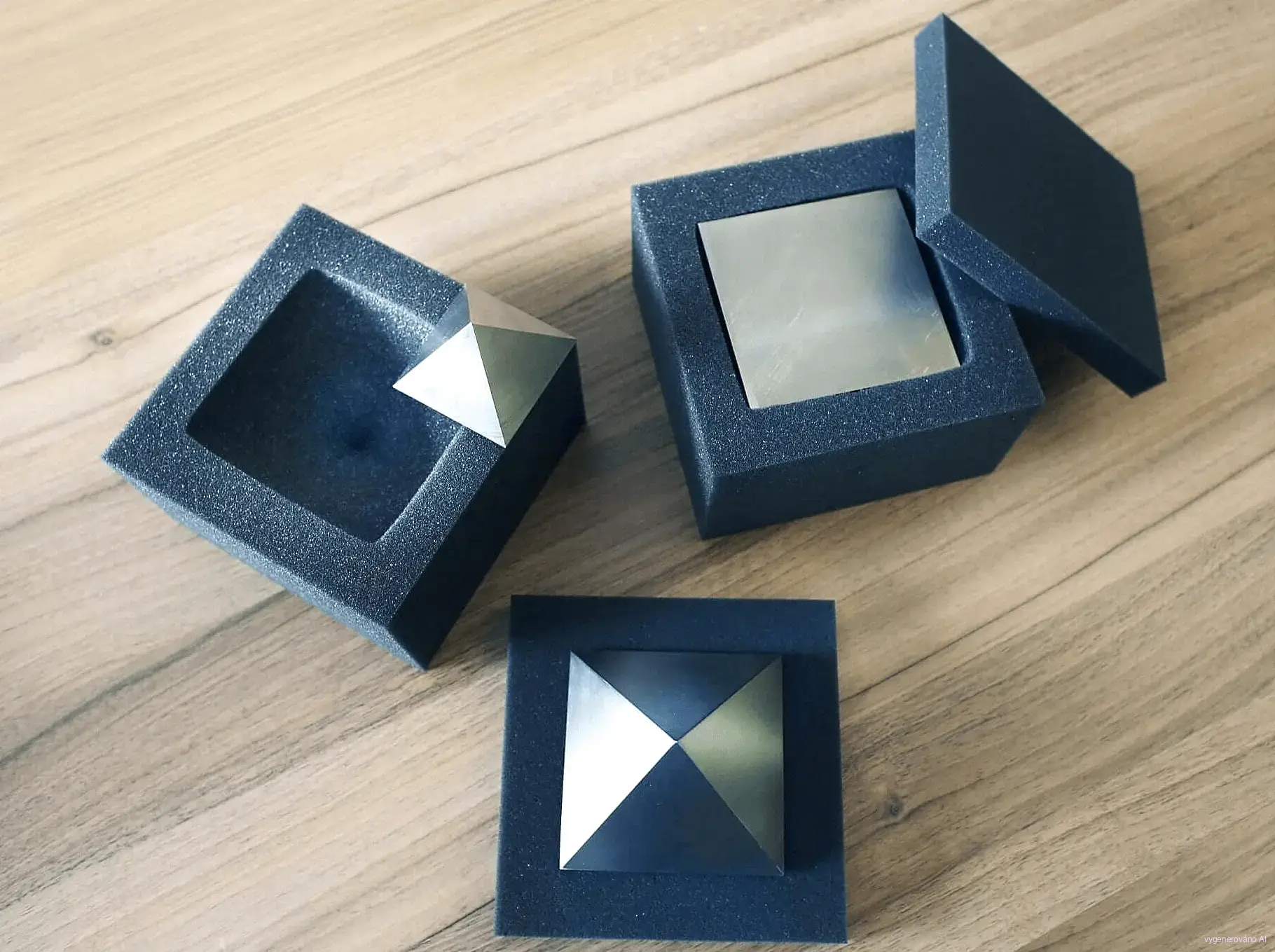 Titanová pyramida 15 x 15 cm "ZLATÁ" s úhly stran 51,85°
