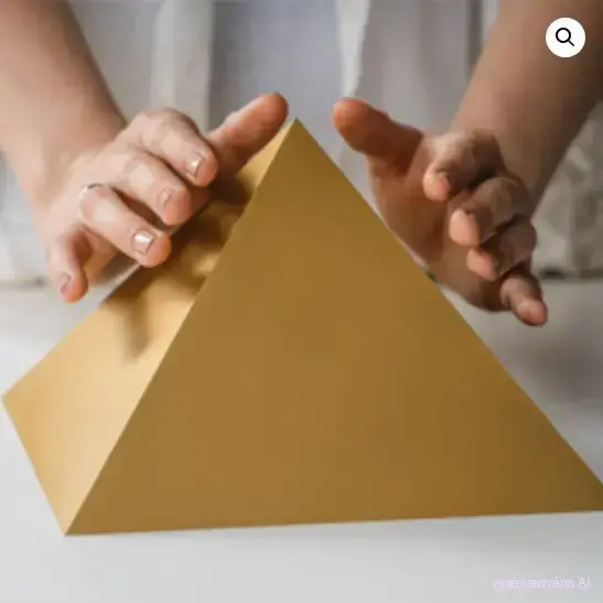 Titanová pyramida 20 x 20 cm "ZLATÁ" s úhly stran 51,85°