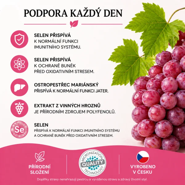 EUNIKÉ PINK GRAPE - přírodní zabiják 800 druhů virů a bakterií 5 x 60 tobolek