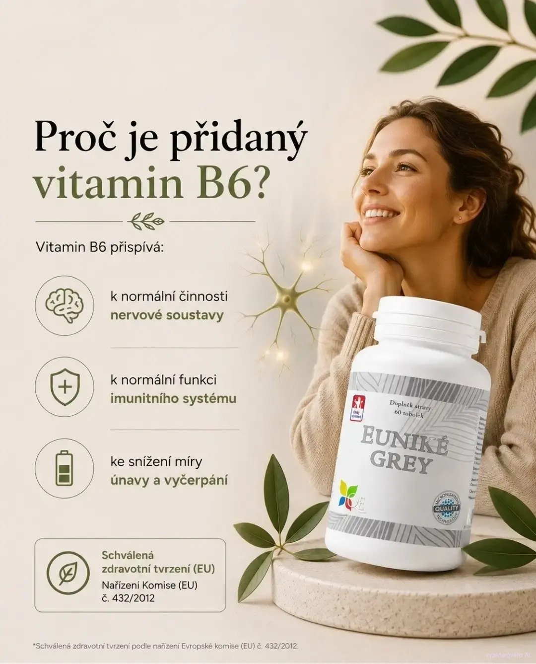 EUNIKÉ GREY při zvýšeném vypětí | hořčík, vitamin B6, niacin, kys. listová (B11) | zvýšený účinek mikronizací | český výrobek | 60 tobolek