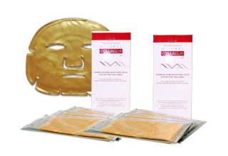 PLEŤOVÁ MASKA s živým kolagenem, zlatem, vitaminy A, B3, E - 6 ks v balení 